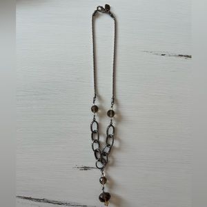 Silpada smoky quartz 17” sterling silver necklace N1454